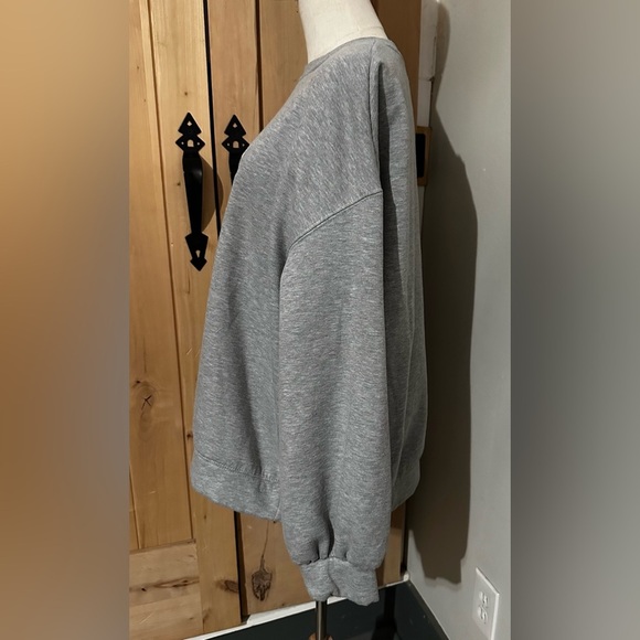 Dazy Gray Sweatshirt with White Bow Detail - Picture 4 of 6